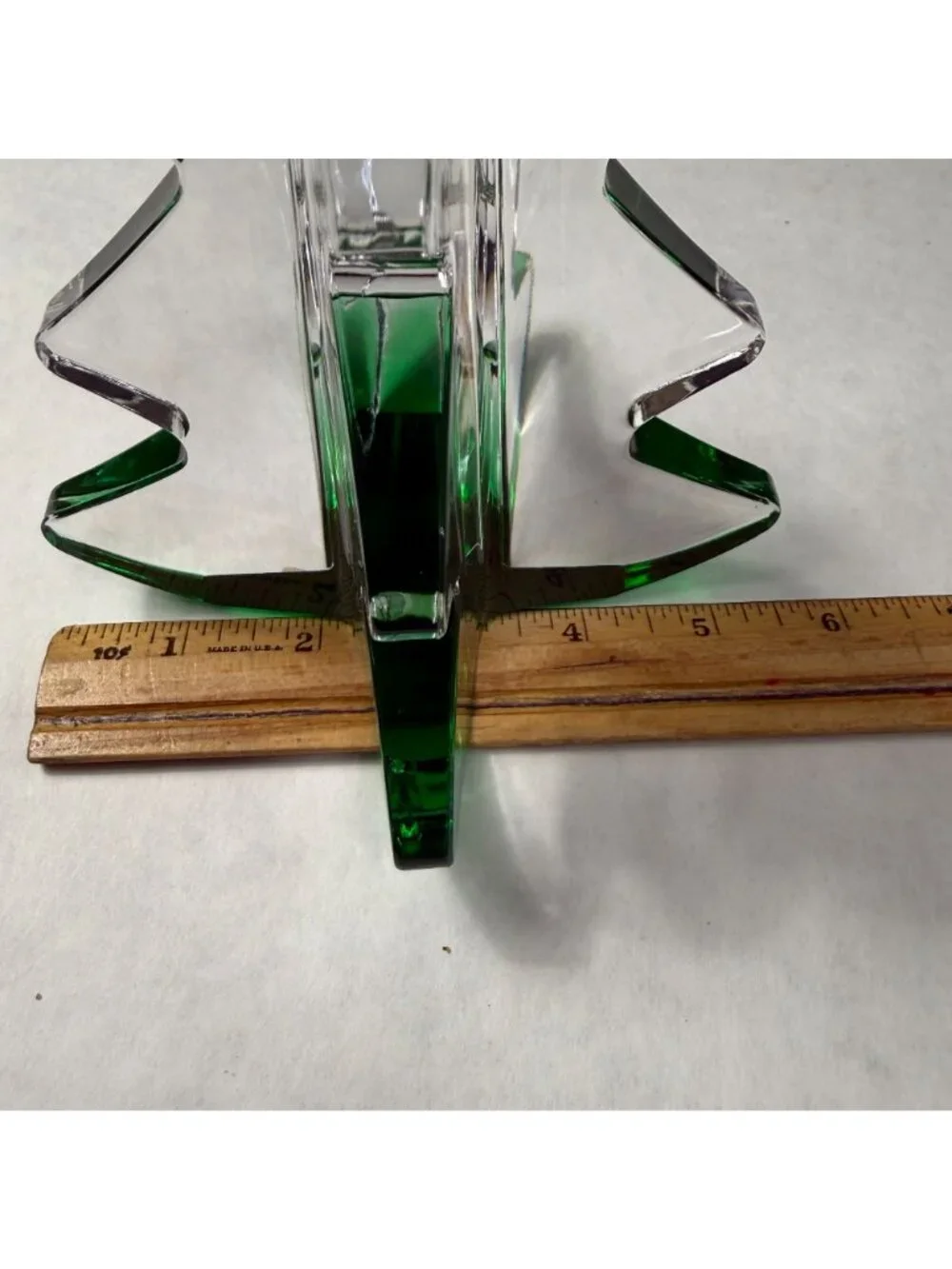 Vintage Mikasa Christmas Spirit Tree Clear & Green Crystal Glass Decor